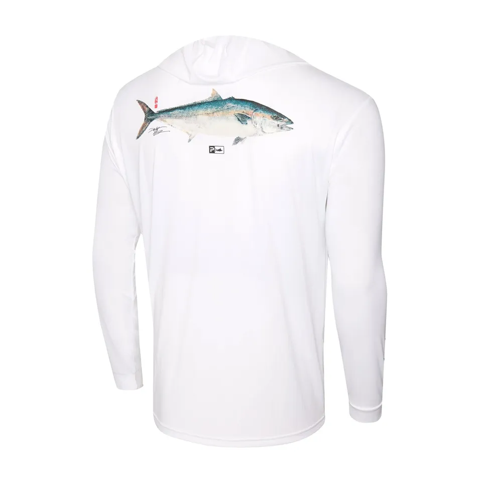 PELAGIC Aquatek Yellowtail maglia pesca bianca UPF 50+