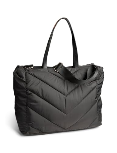 PIECES Pcjune Padding Shopper Borsa Donna Hot Fudge