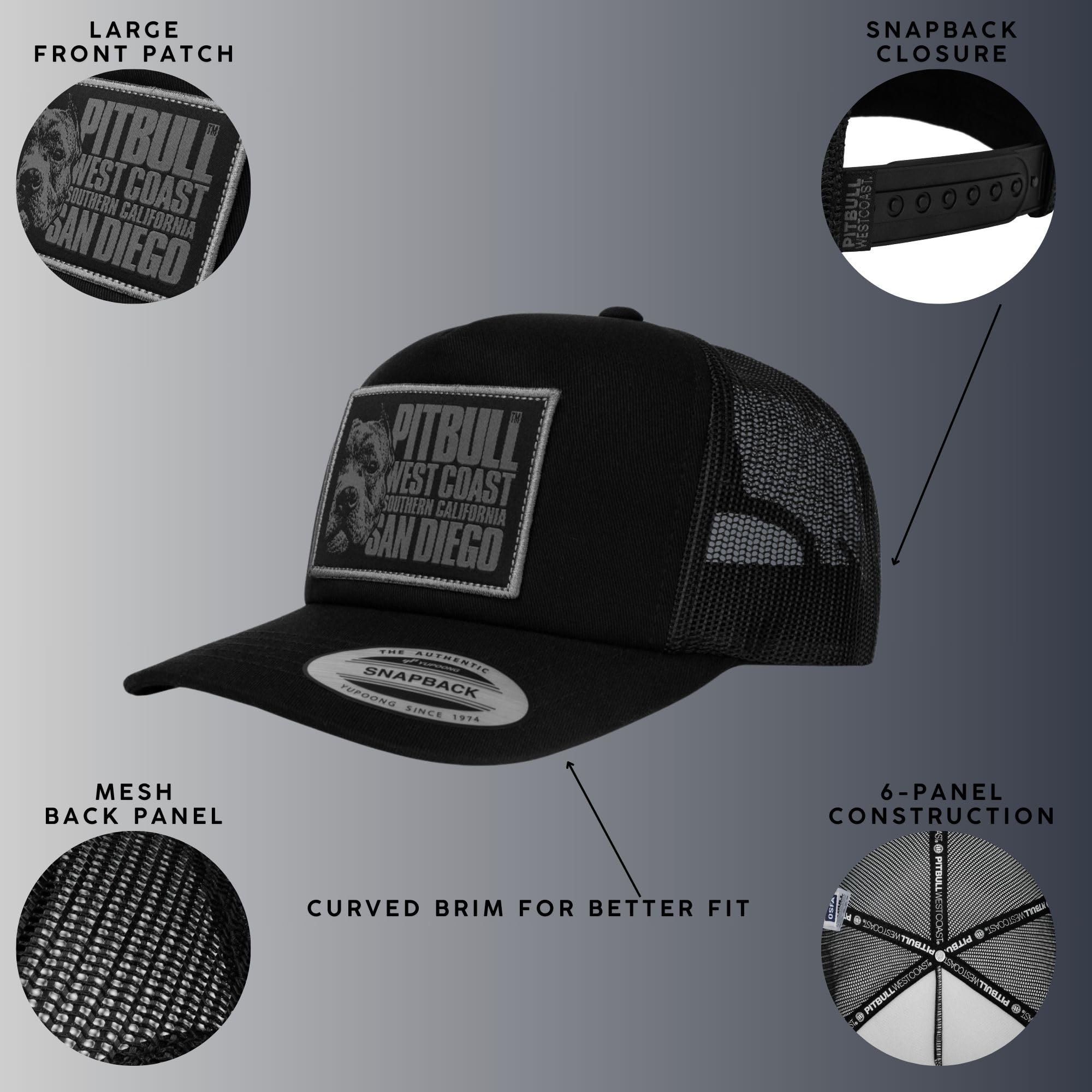 Pitbull West Coast Blood Dog cappellino nero taglia unica snapback
