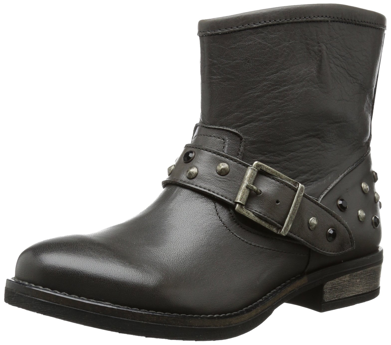 Pieces Isadora Leather stivaletti donna grigio scuro 36 EU