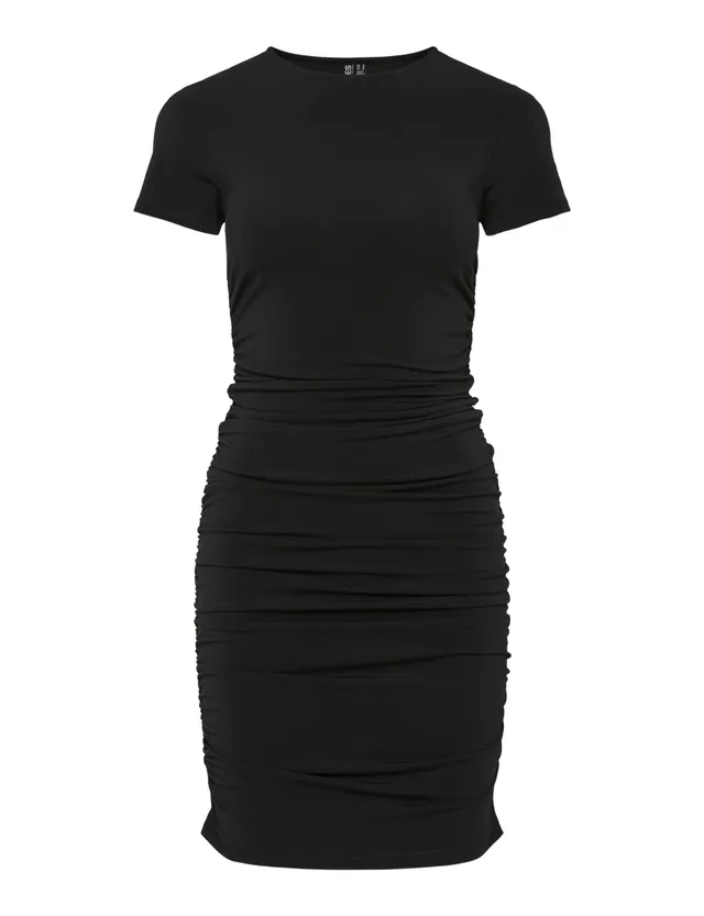 Pieces Pcmadison SS Ruching Dress Noos BC vestito nero XS