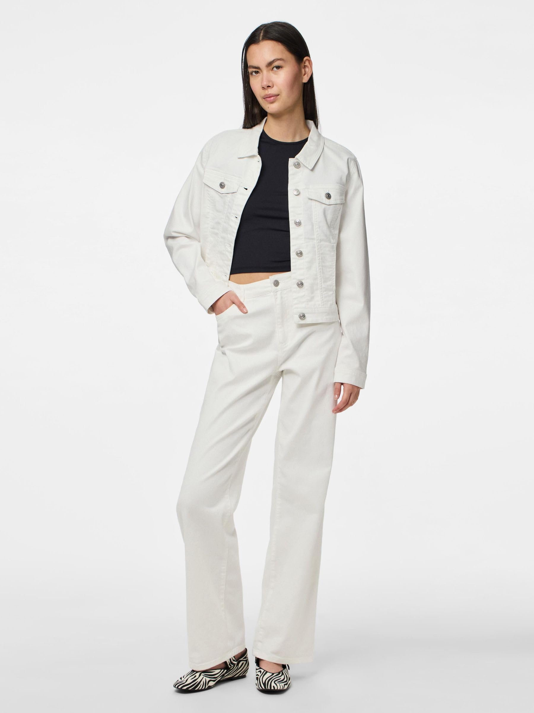 Pieces Pcoia giacca denim donna taglia S cotone