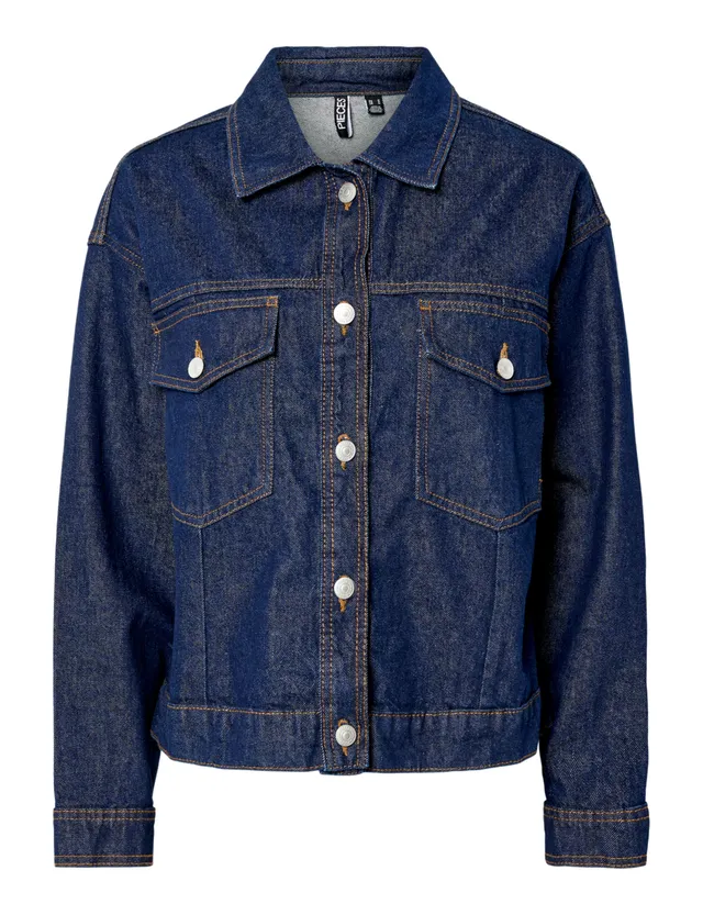 Pieces Pcelma giacca jeans donna M blu scuro