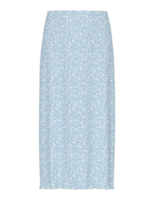 Pieces Pcflora gonna midi donna blu cachemire
