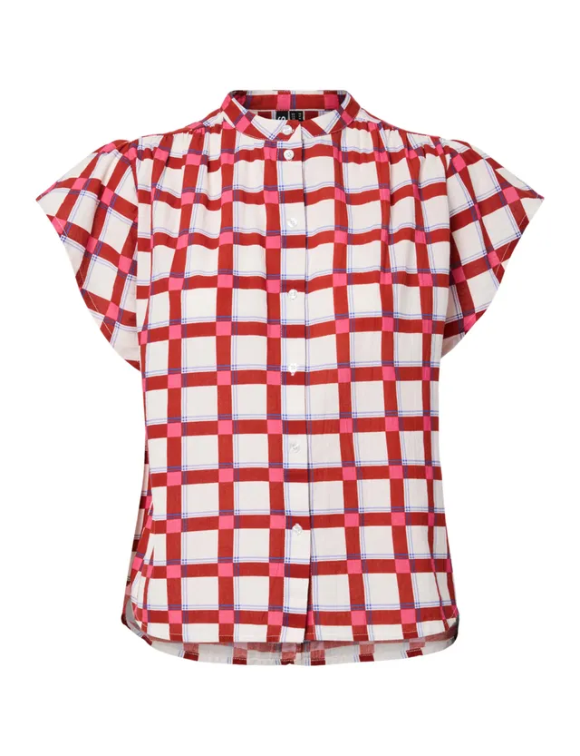 PIECES Pcjavier SS Check Shirt Wvn camicia taglia M a quadri