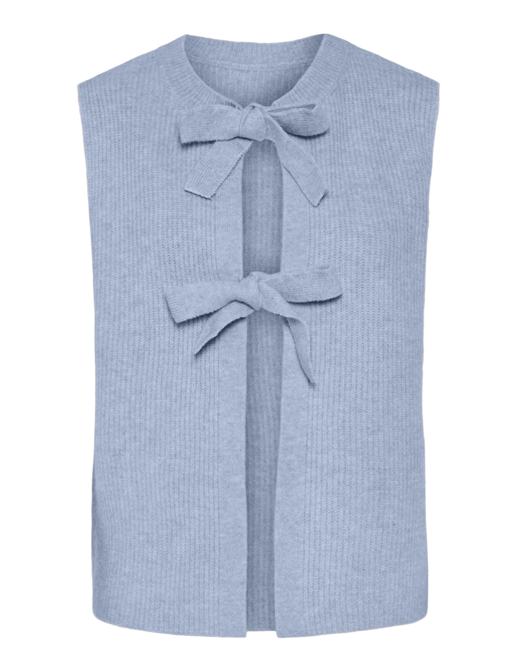 Pieces Pcsilly Rev Tie gilet in maglia donna azzurro XXL