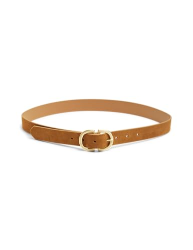 Pieces Pcjuva Suede cintura donna cognac 75 cm fibbia oro