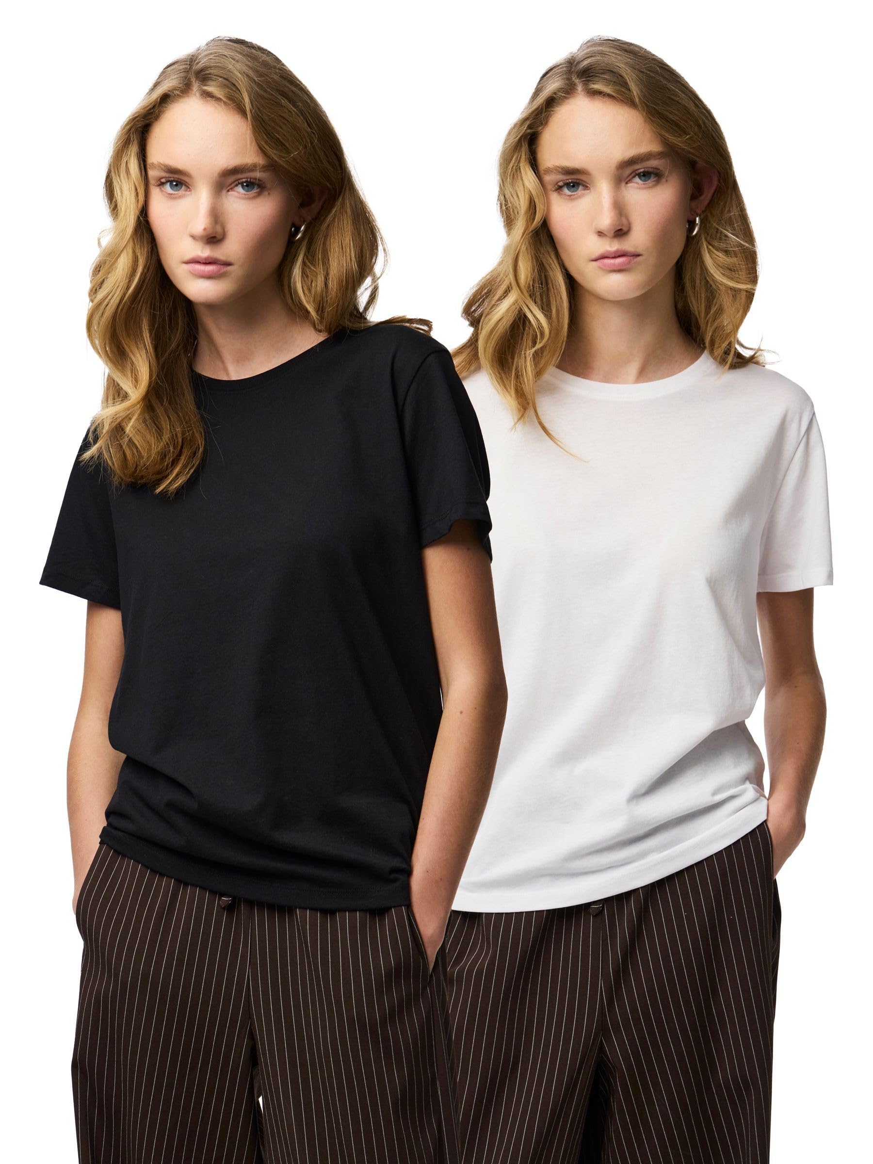 Pieces Pcamira SS Tee Noos maglia donna XL 2 pack nera