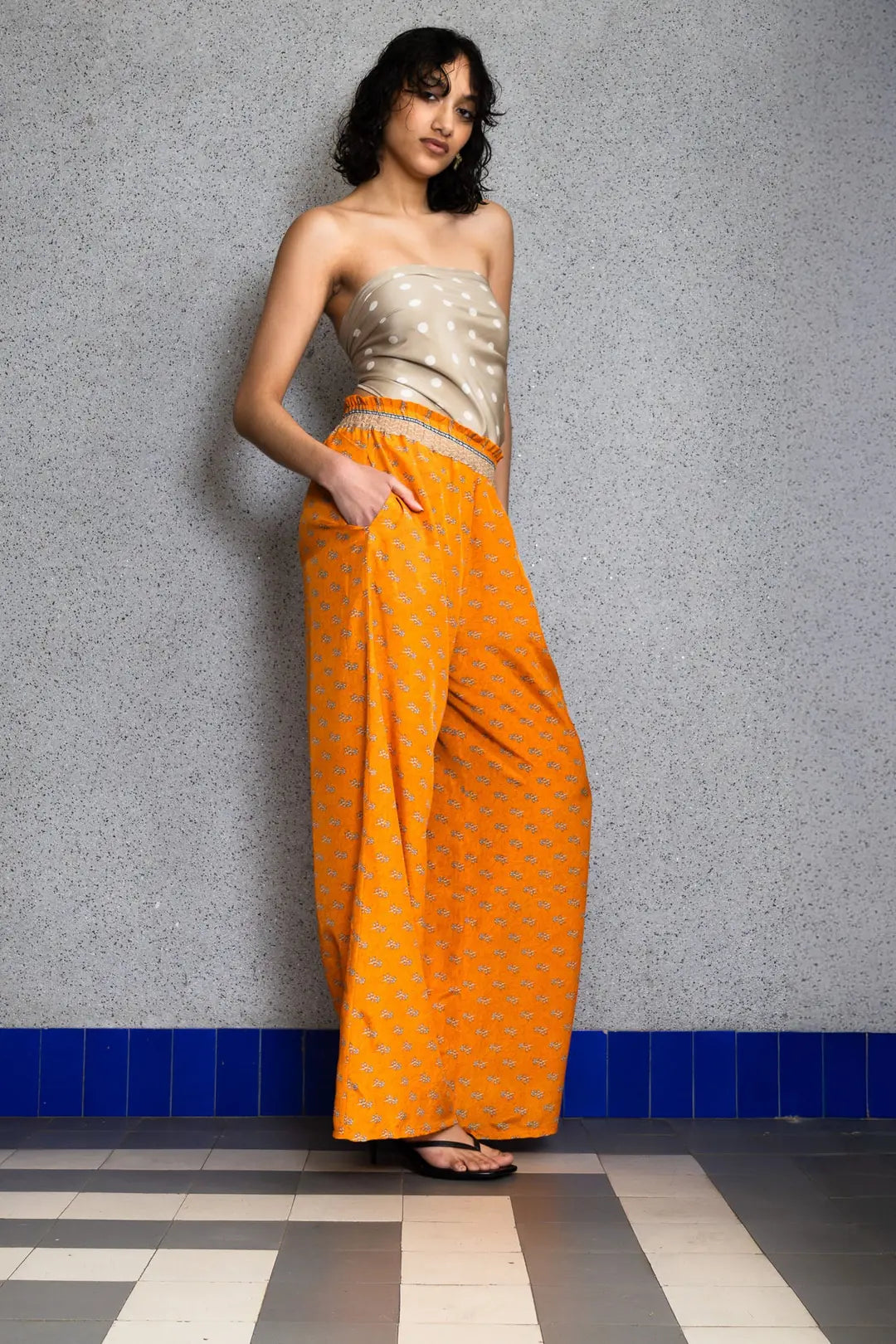 el.residu Madhu Sari #18 pantaloni rosa S/M viscosa