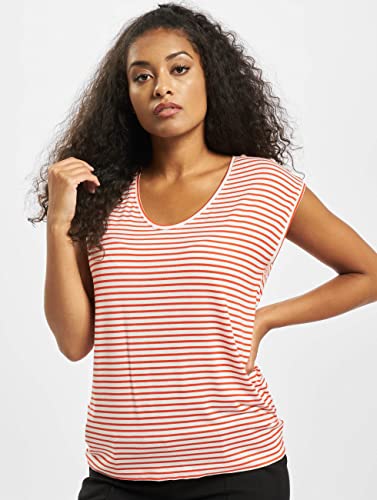 Pieces Pcbillo New Tee Noos t-shirt donna beige righe scollo V
