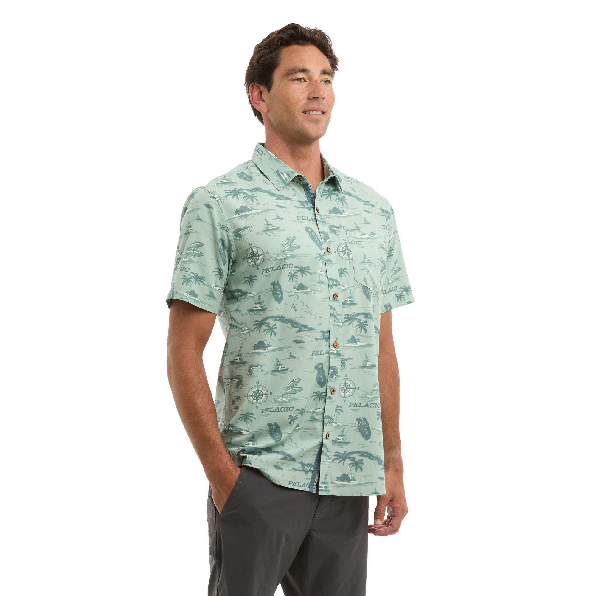 PELAGIC Knockdown camicia uomo Sage UPF 50+