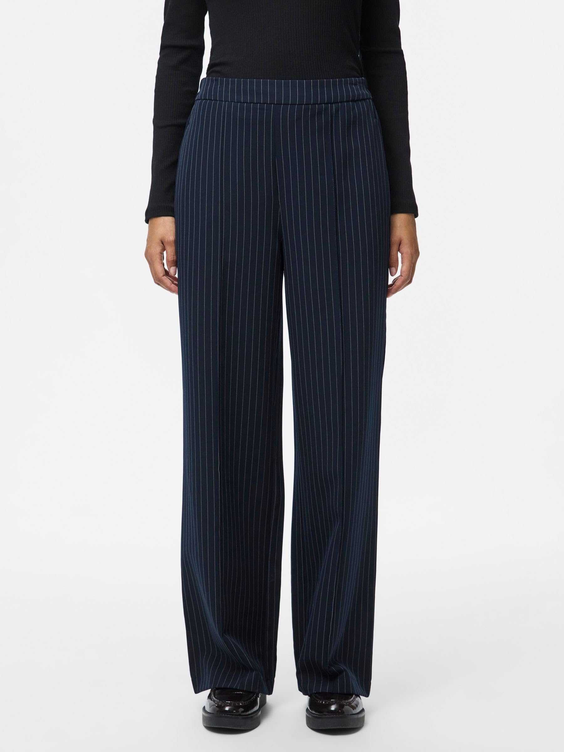 Pieces Pcbozzy Pantaloni Palazzo Donna XL Blu Rigati