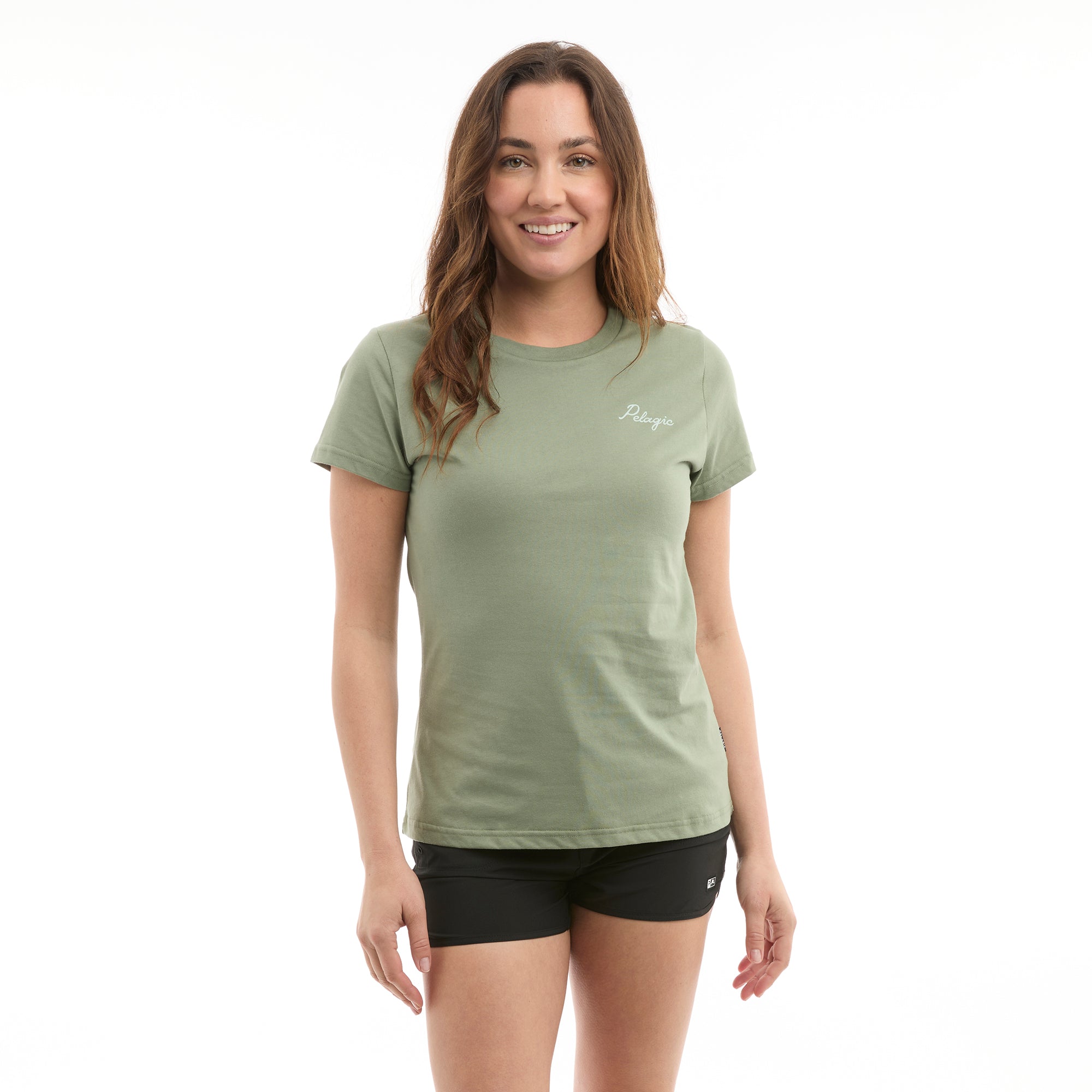 Pelagic Ws Lines In maglietta donna verde cotone bio