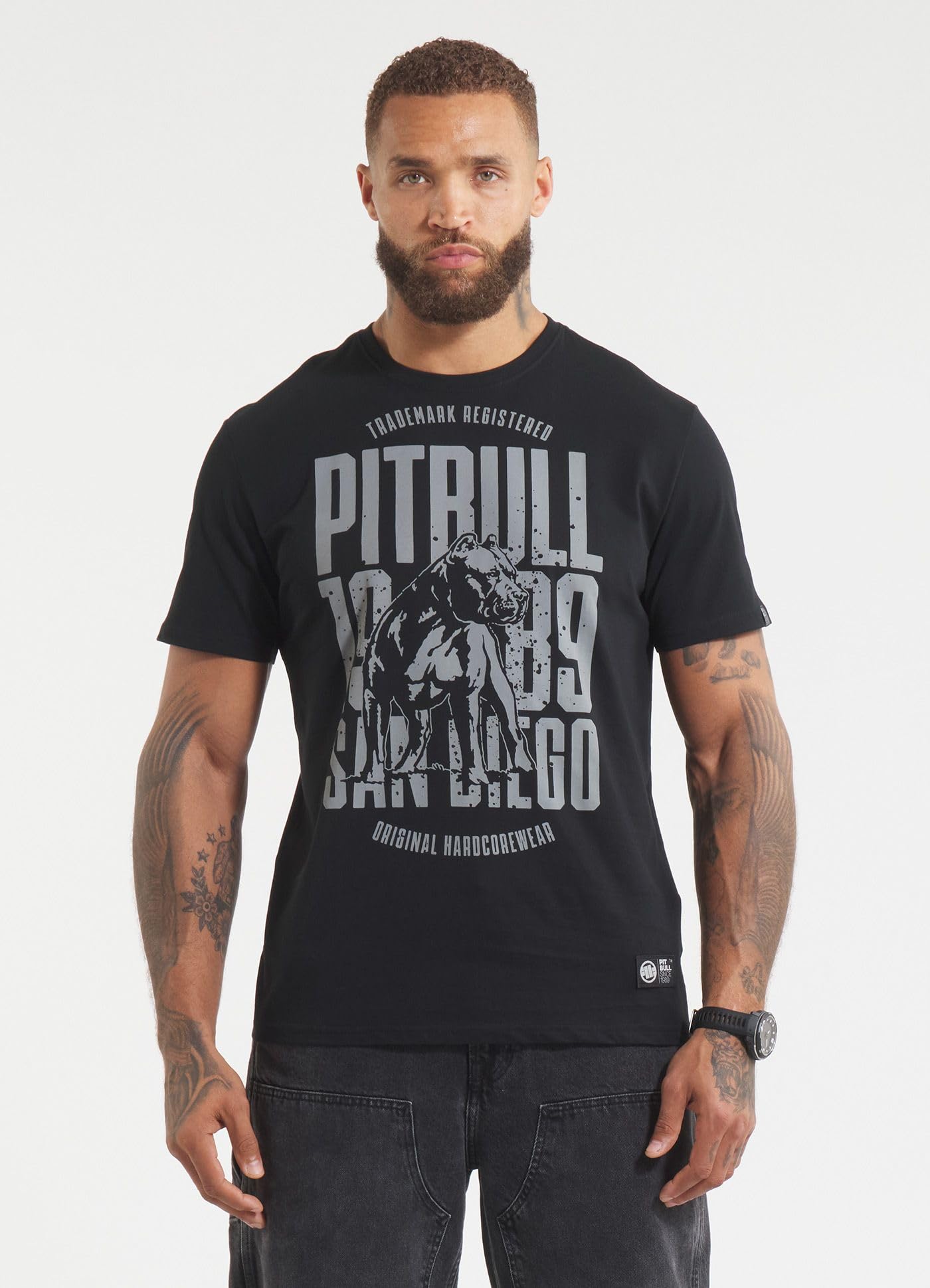 Pitbull San Diego Dog t-shirt uomo cotone girocollo