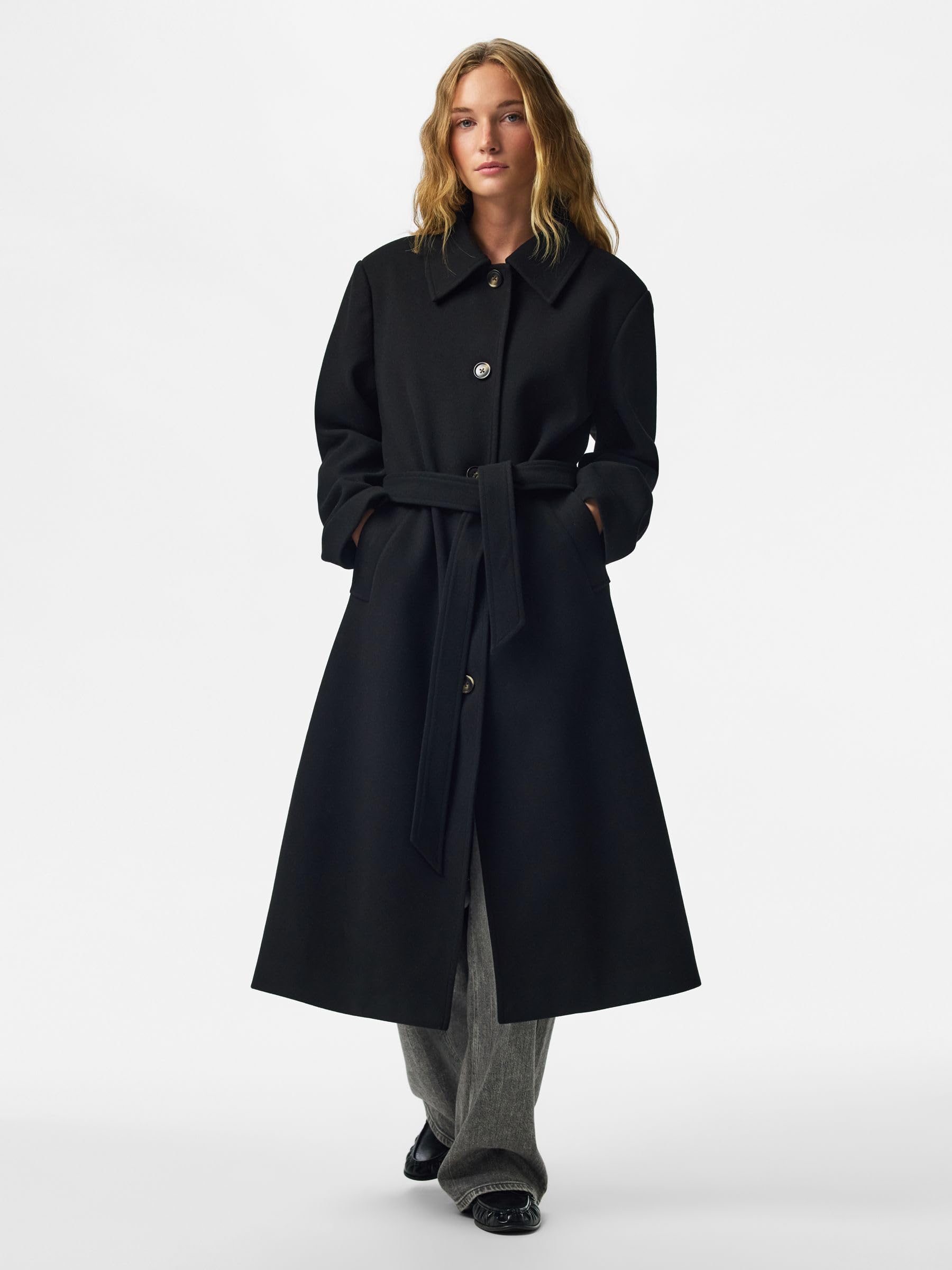 Pieces Pcaya Long cappotto lungo donna tessuto leggero
