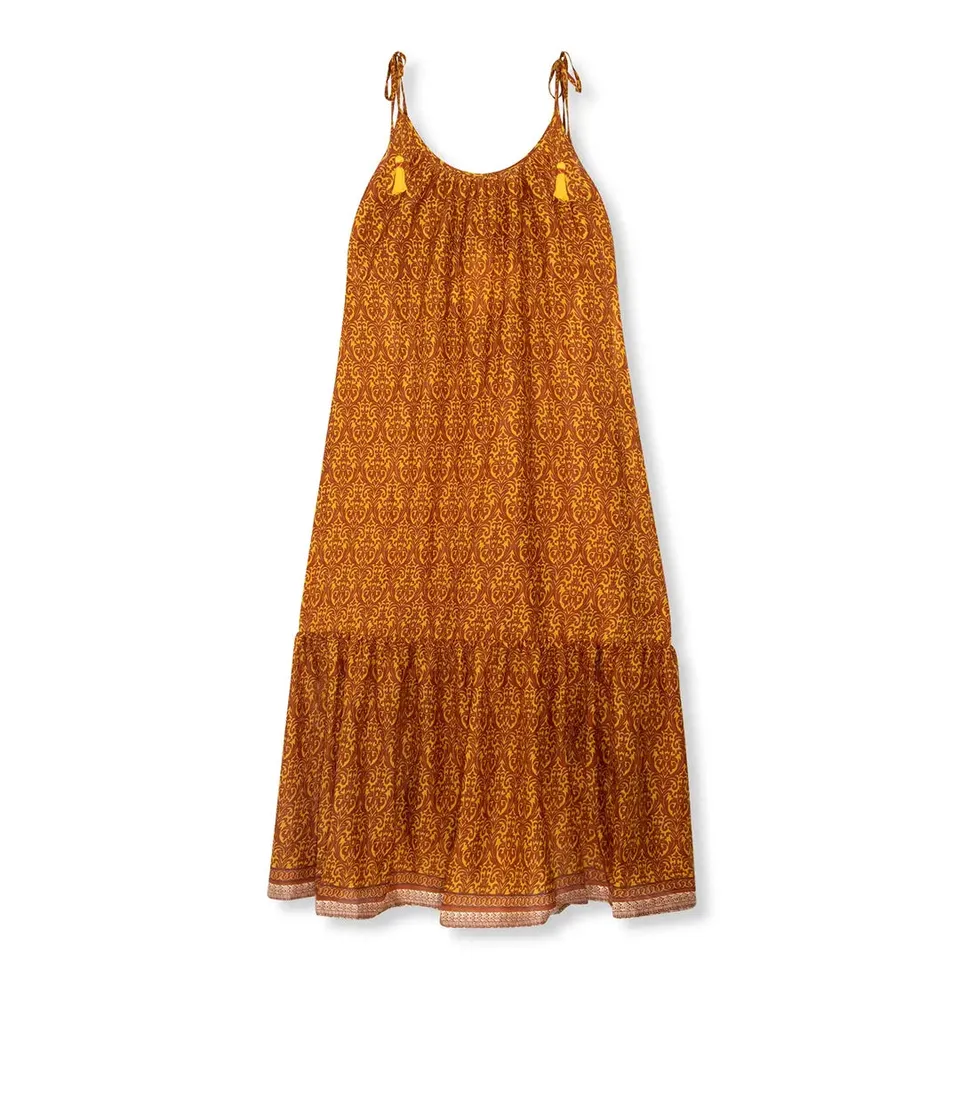 el.residu Myra 19 vestito midi arancione viscosa S/M