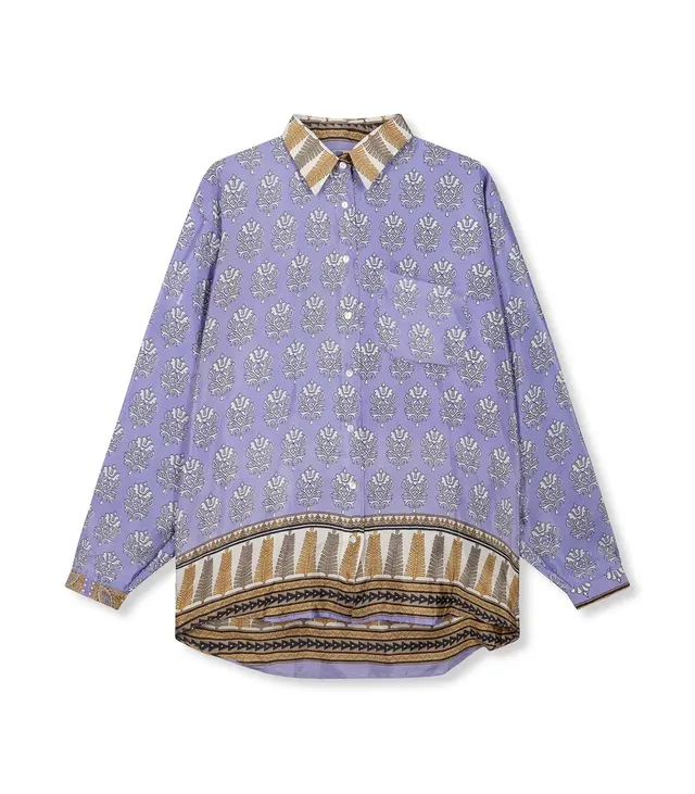 el.residu Sari Evan #39 blusa viola viscosa L/XL