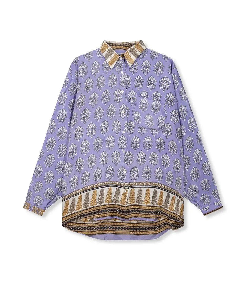 el.residu Sari Evan #39 blusa viola viscosa L/XL