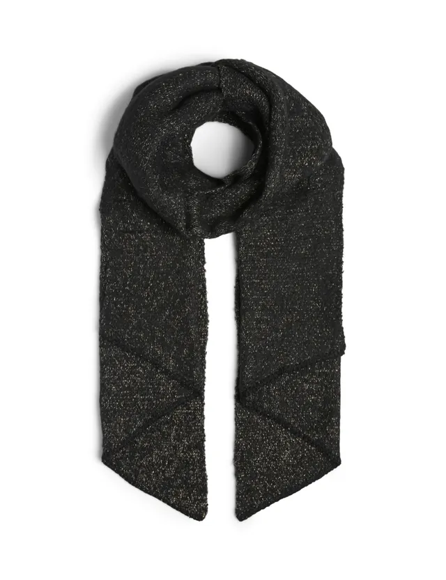 Pieces Pcpyron Long Scarf sciarpa nero oro lurex