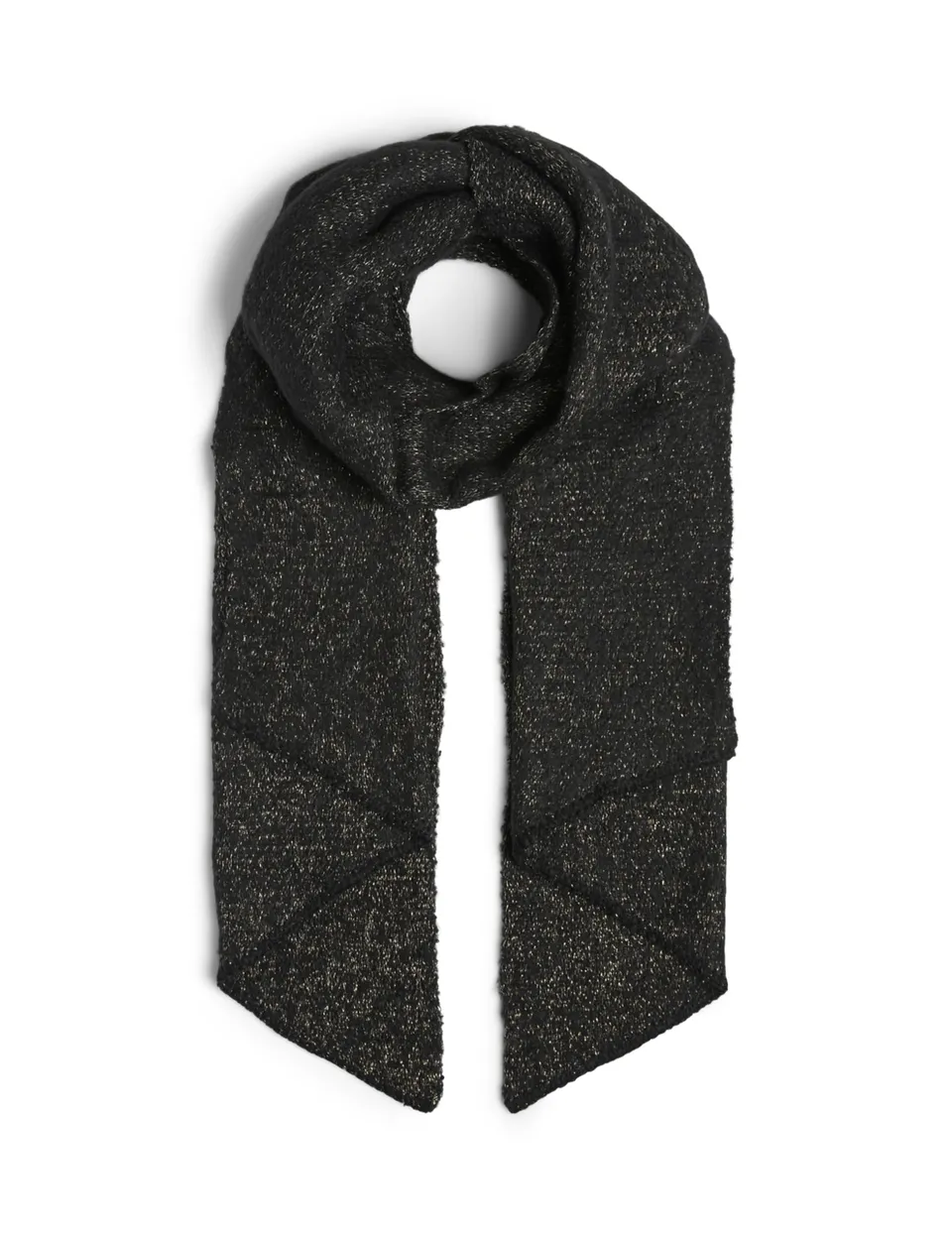 Pieces Pcpyron Long Scarf sciarpa nero oro lurex
