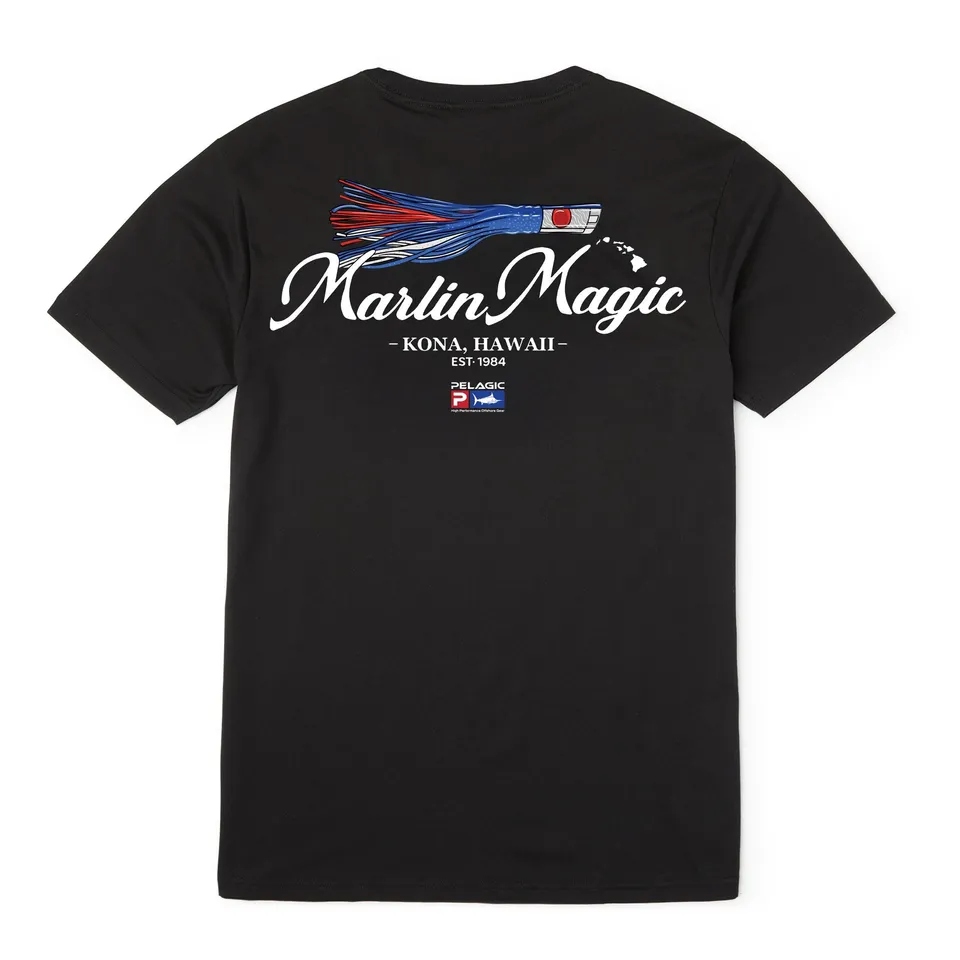 Pelagic Marlin Magic Lure maglietta uomo nera cotone