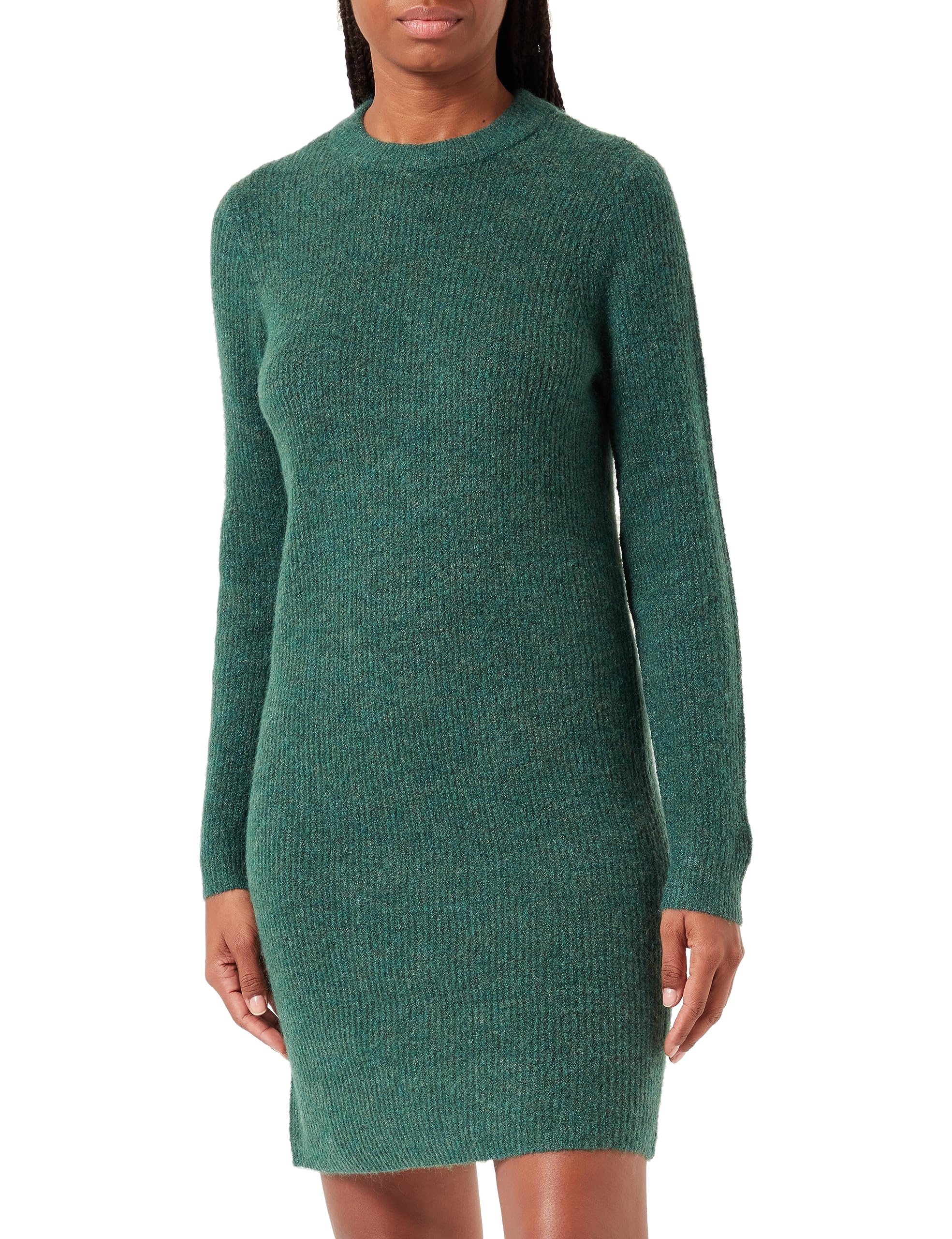 PIECES Pcellen LS O-Neck Knit Dress Noos BC vestito nero manica lunga