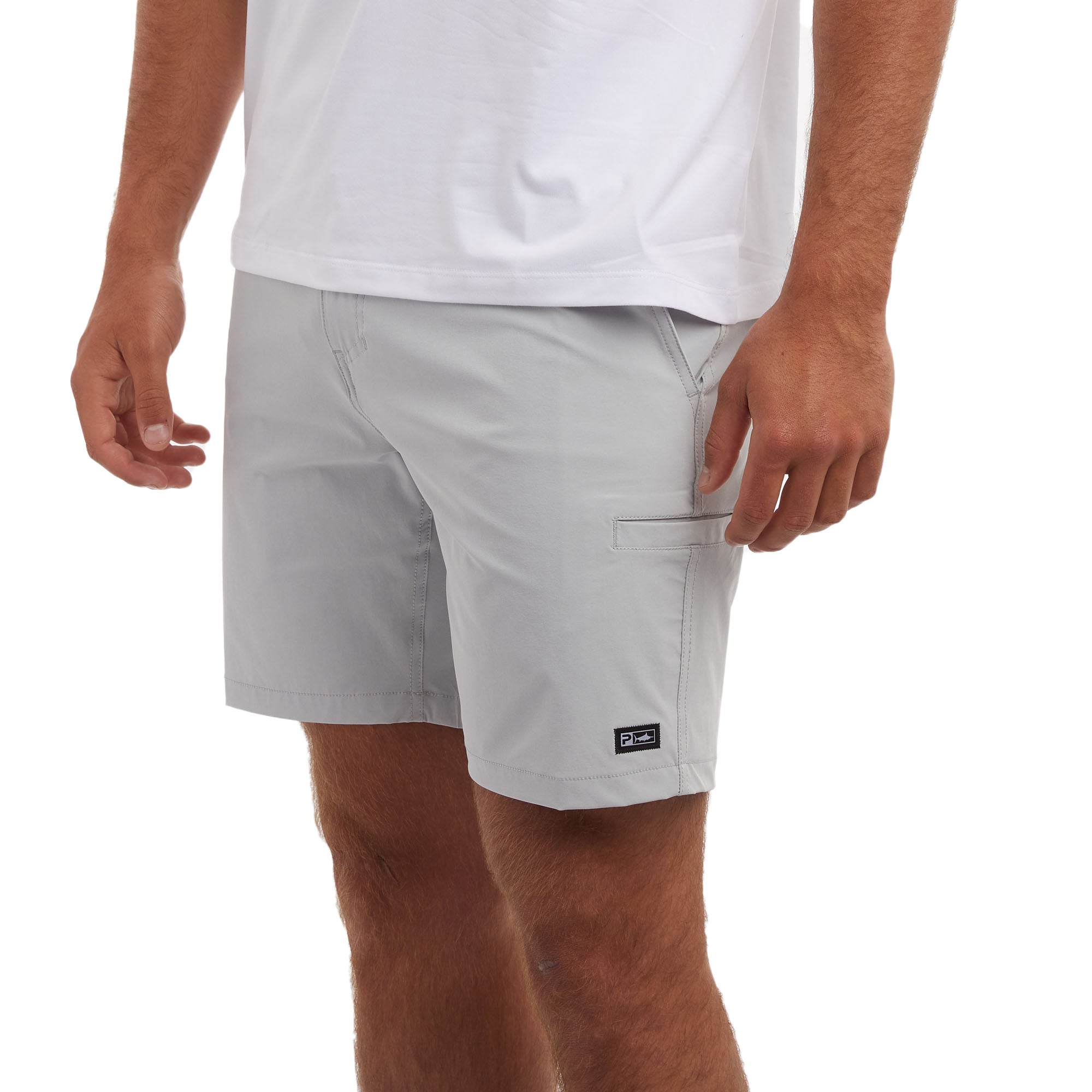 Pelagic Mako pantaloncini uomo grigio chiaro elasticizzati