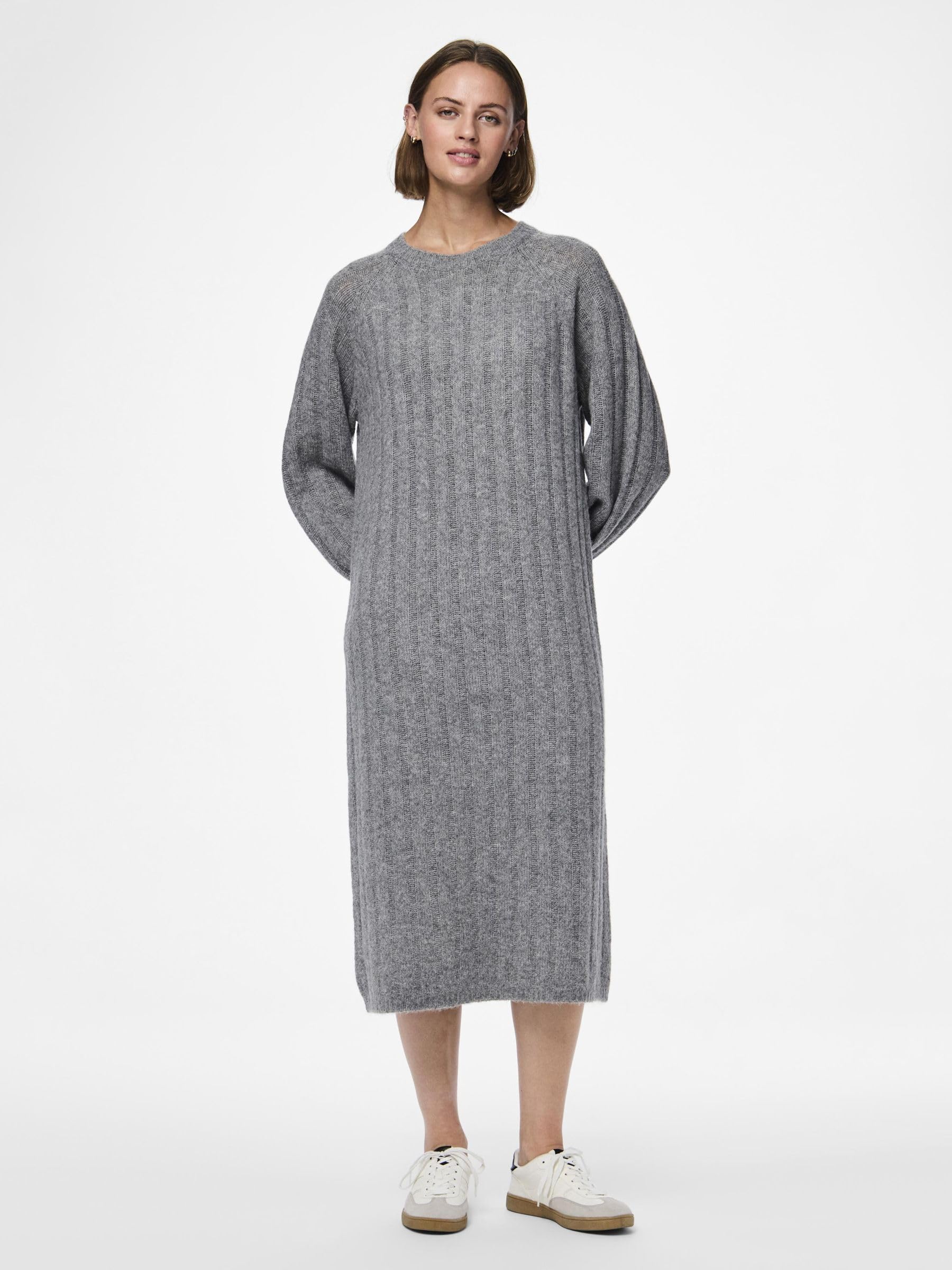 Pieces PCMaggy abito in maglia donna grigio melange