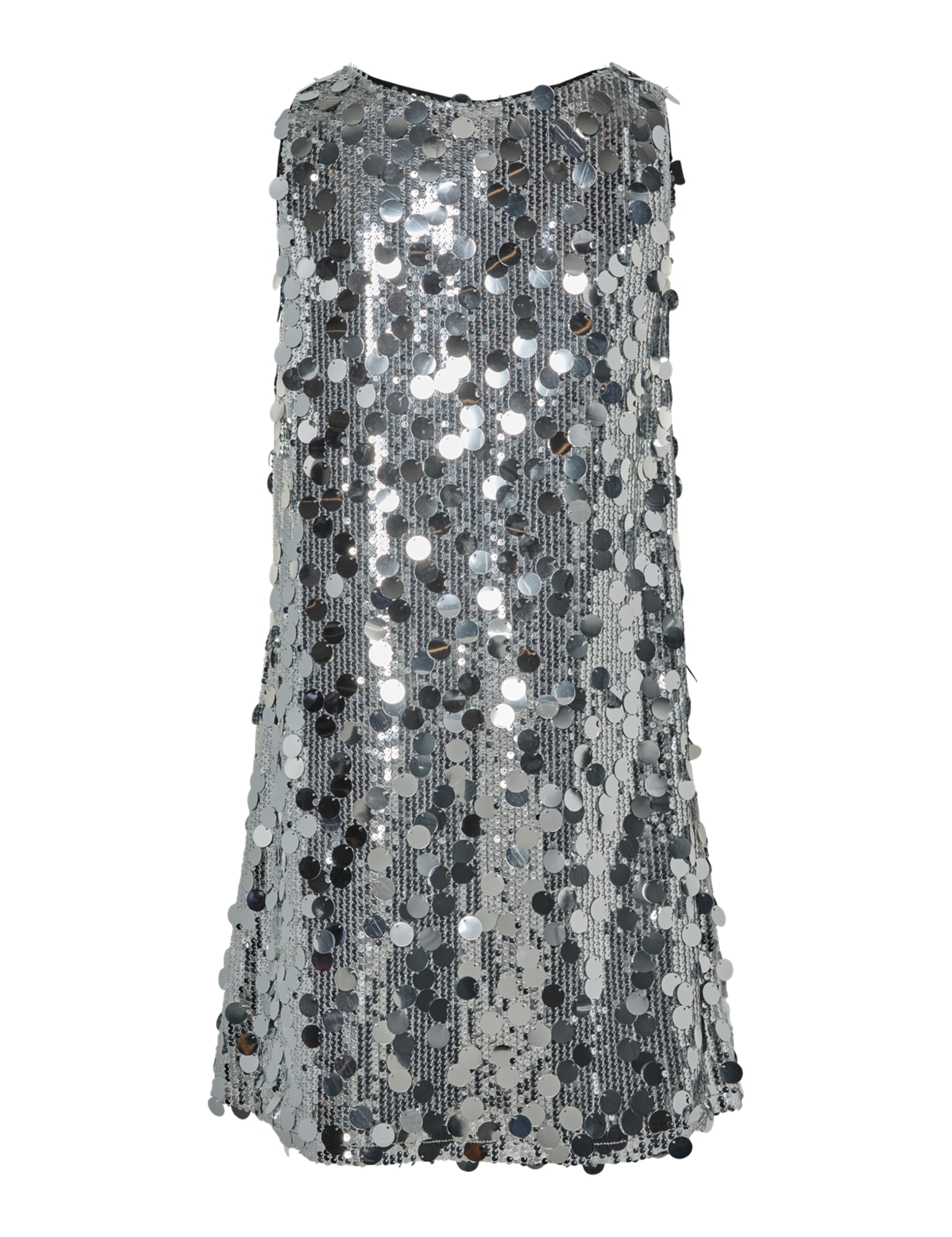 PIECES Pcmalou Sequin vestito paillettes argento XS elegante