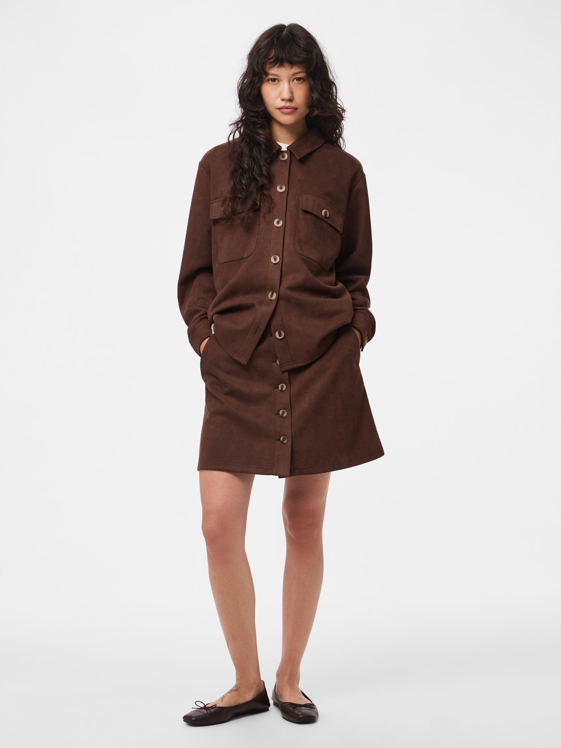 Pieces Pcrakel shacket donna XS chicory cotone