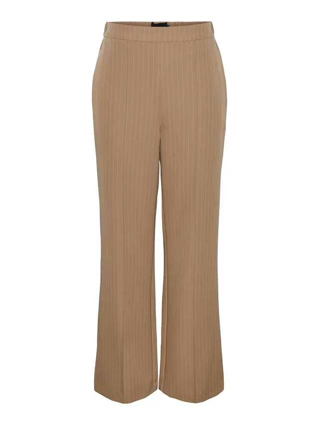 Pieces Pcbozzy HW Pantaloni Larghi Donna 30W/32L Rigati