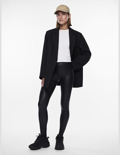 PIECES leggings ecopelle donna M-L effetto opaco