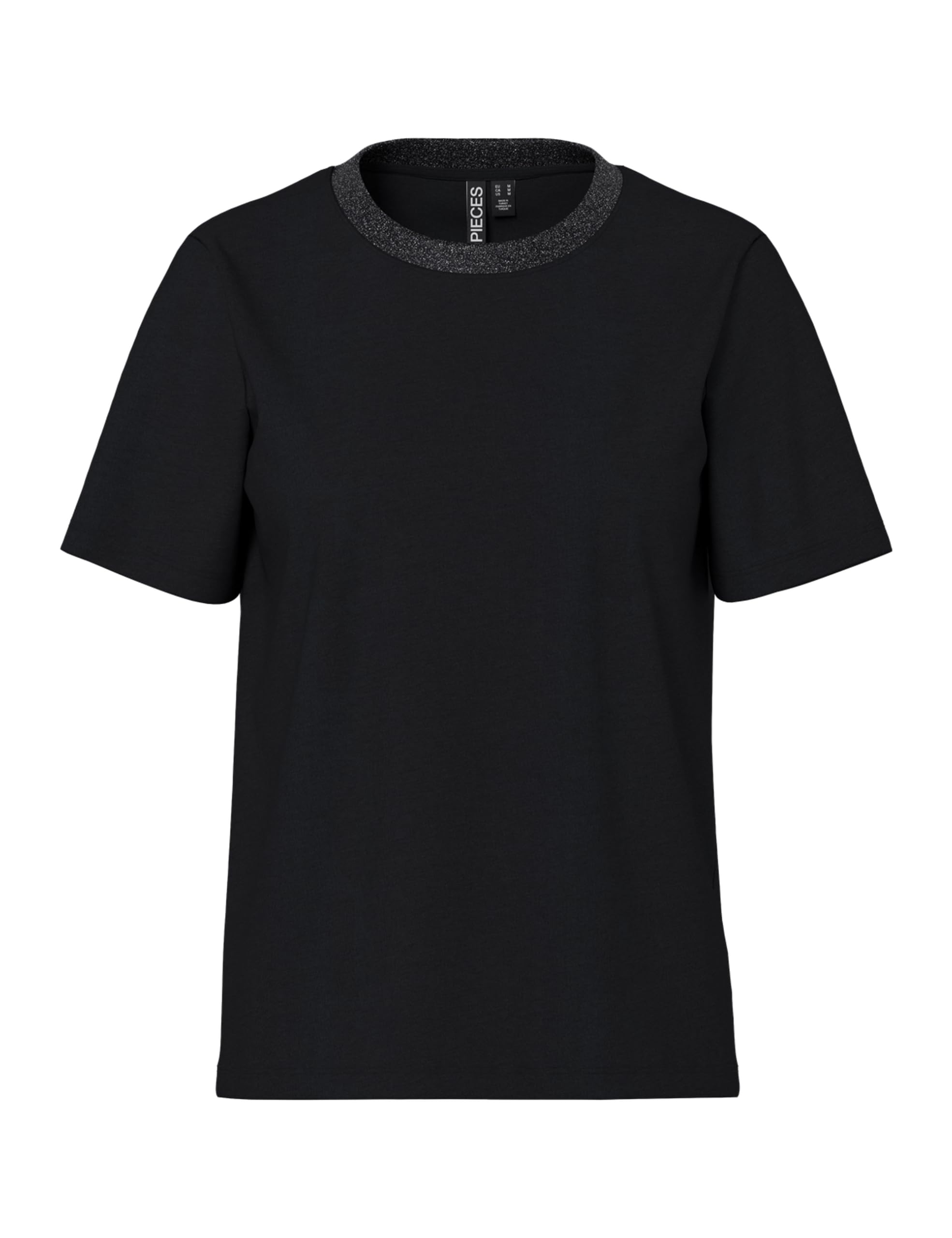 Pieces Pcria SS Lurex Neck Tee Jrs Noos BC t-shirt donna