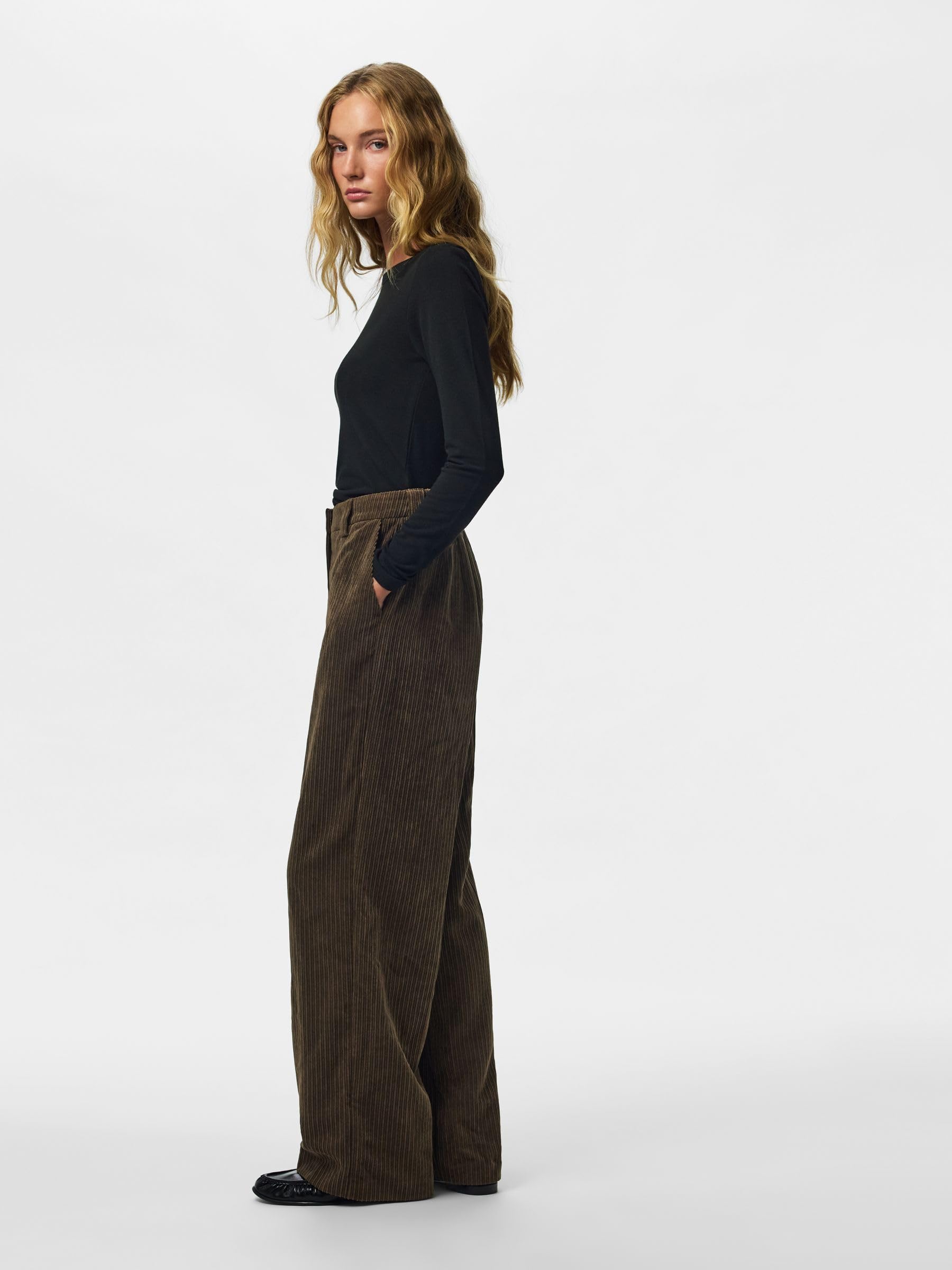 Pieces Pcaudre Cord HW Pants pantaloni velluto XS