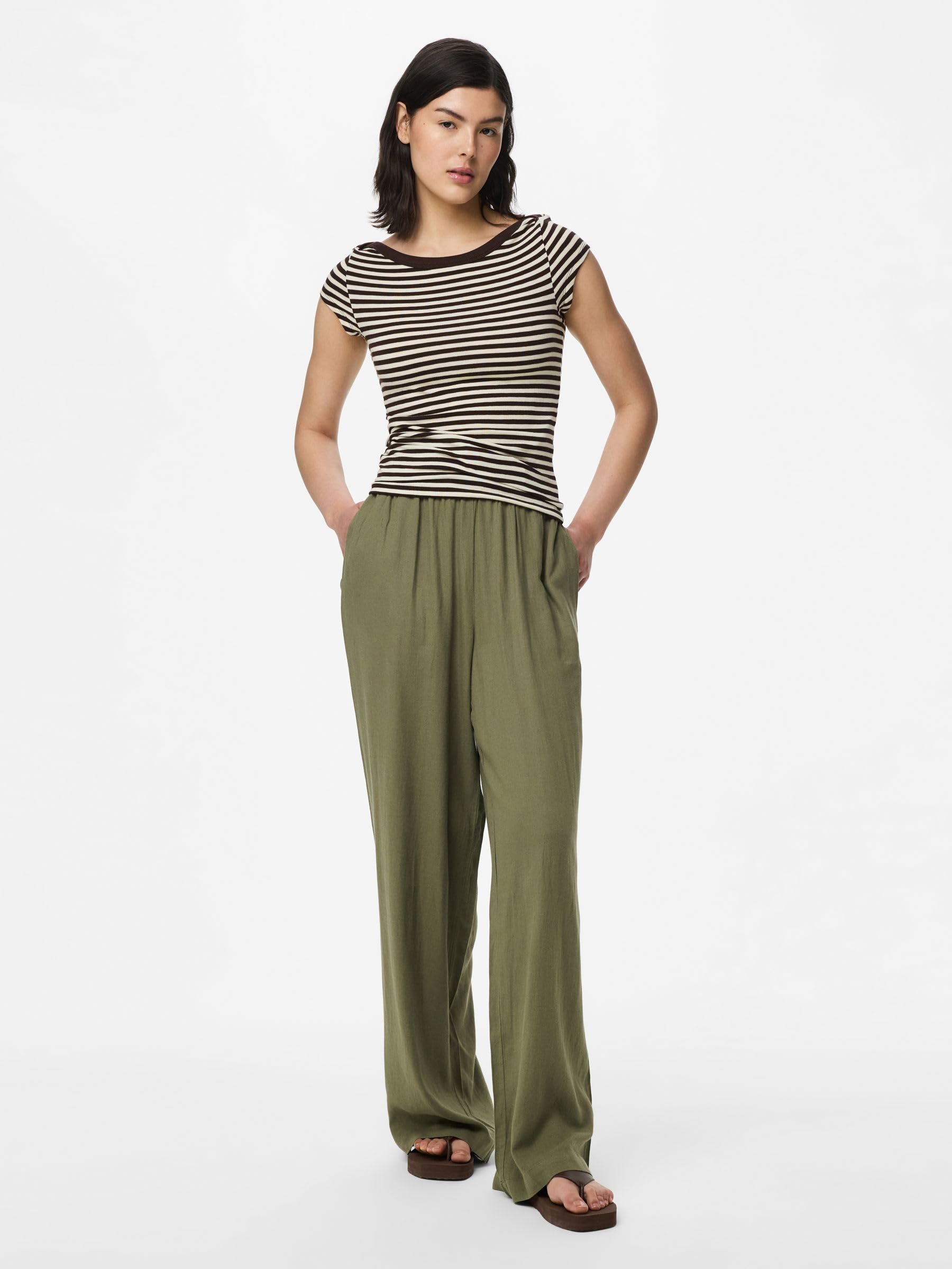 Pieces Pcpia HW Wide Pants Pwp Mm Noos pantaloni XL ampi