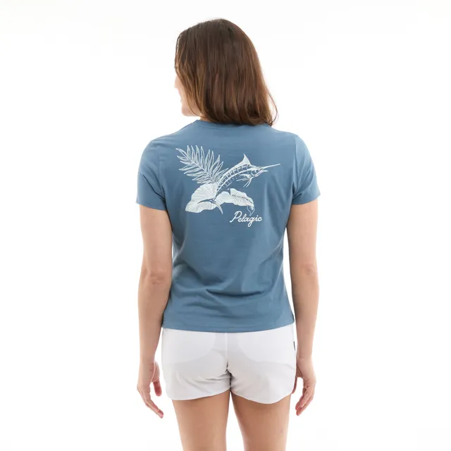 Pelagic Tropic Marlin T-Shirt Donna Petrol misto cotone