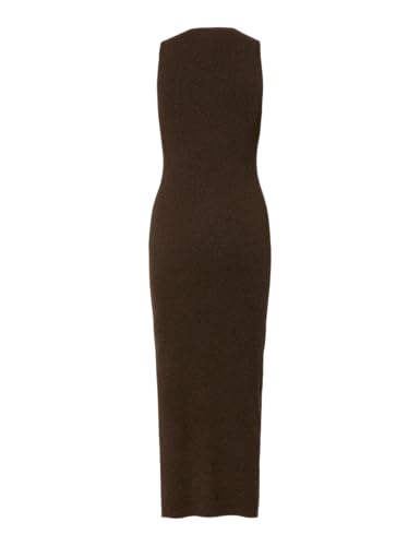 Pieces Pcmelvia SL abito knit Hot Fudge M scollo tondo