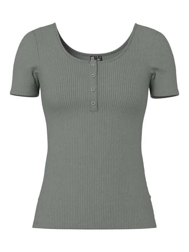 Pieces Pckitte SS Top Jrs Noos BC t-shirt donna castor gray cotone