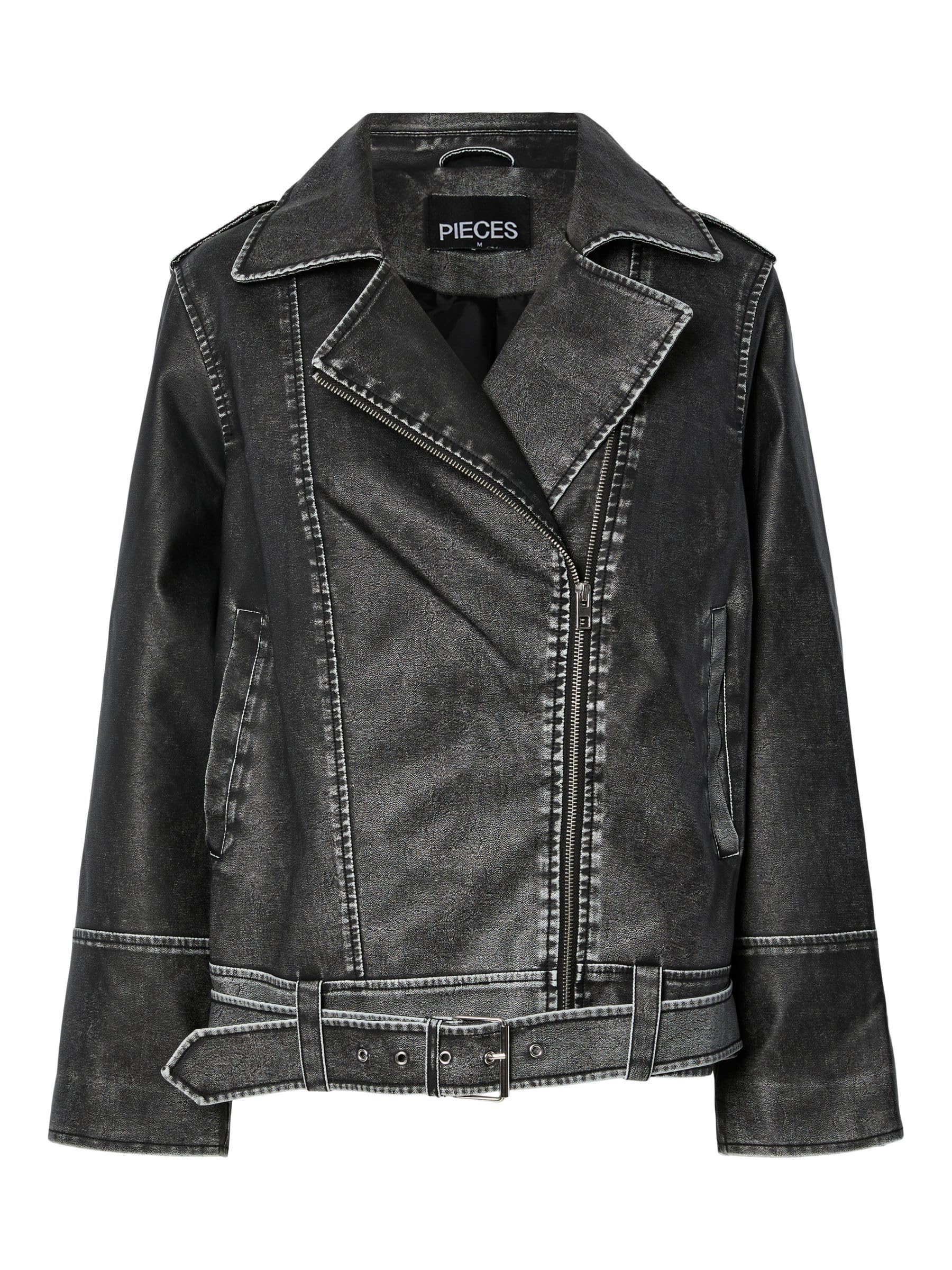 Pieces Pcjosie giacca biker donna ecopelle taglia M