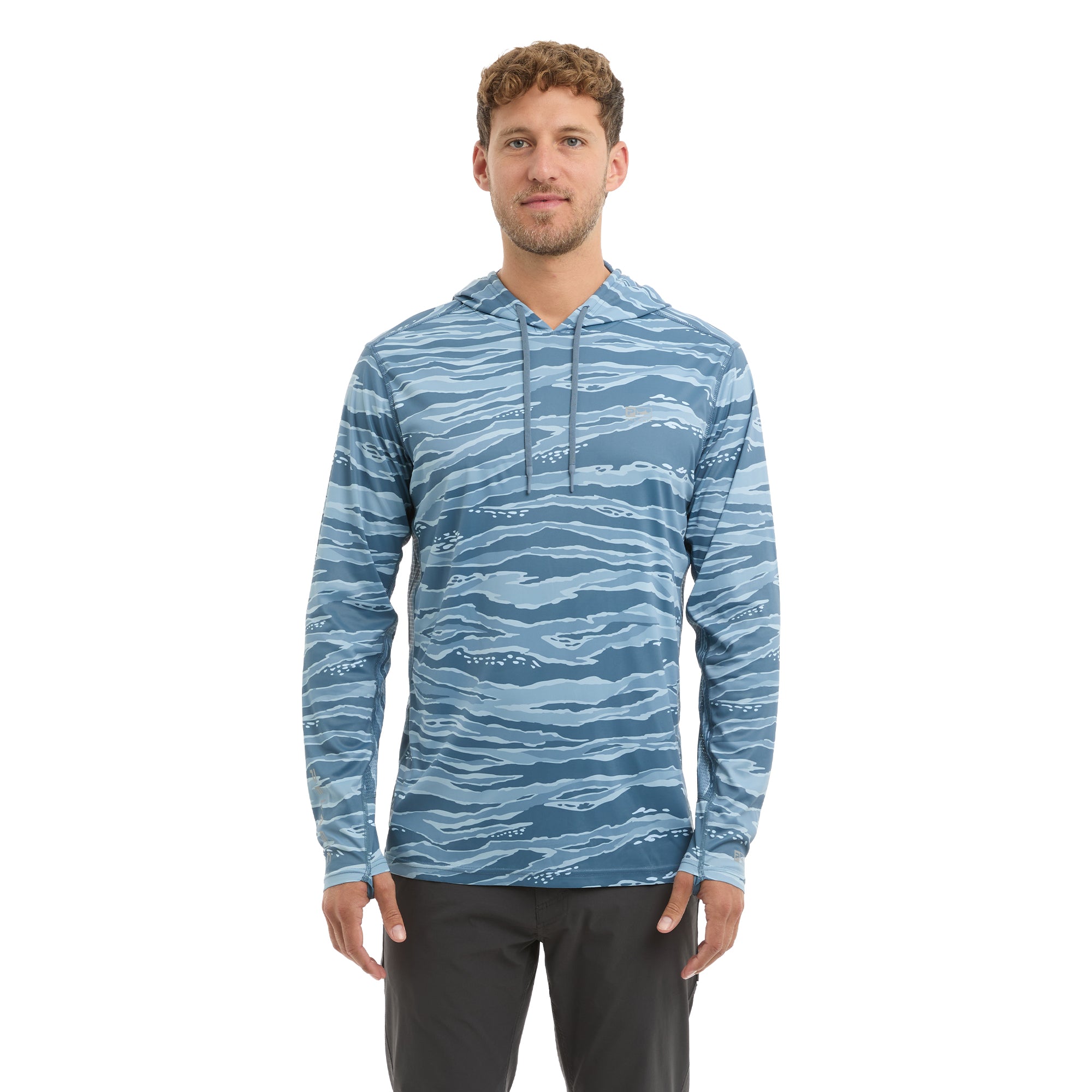 Pelagic Vaportek maglia pesca mimetica petrolio UPF 50+