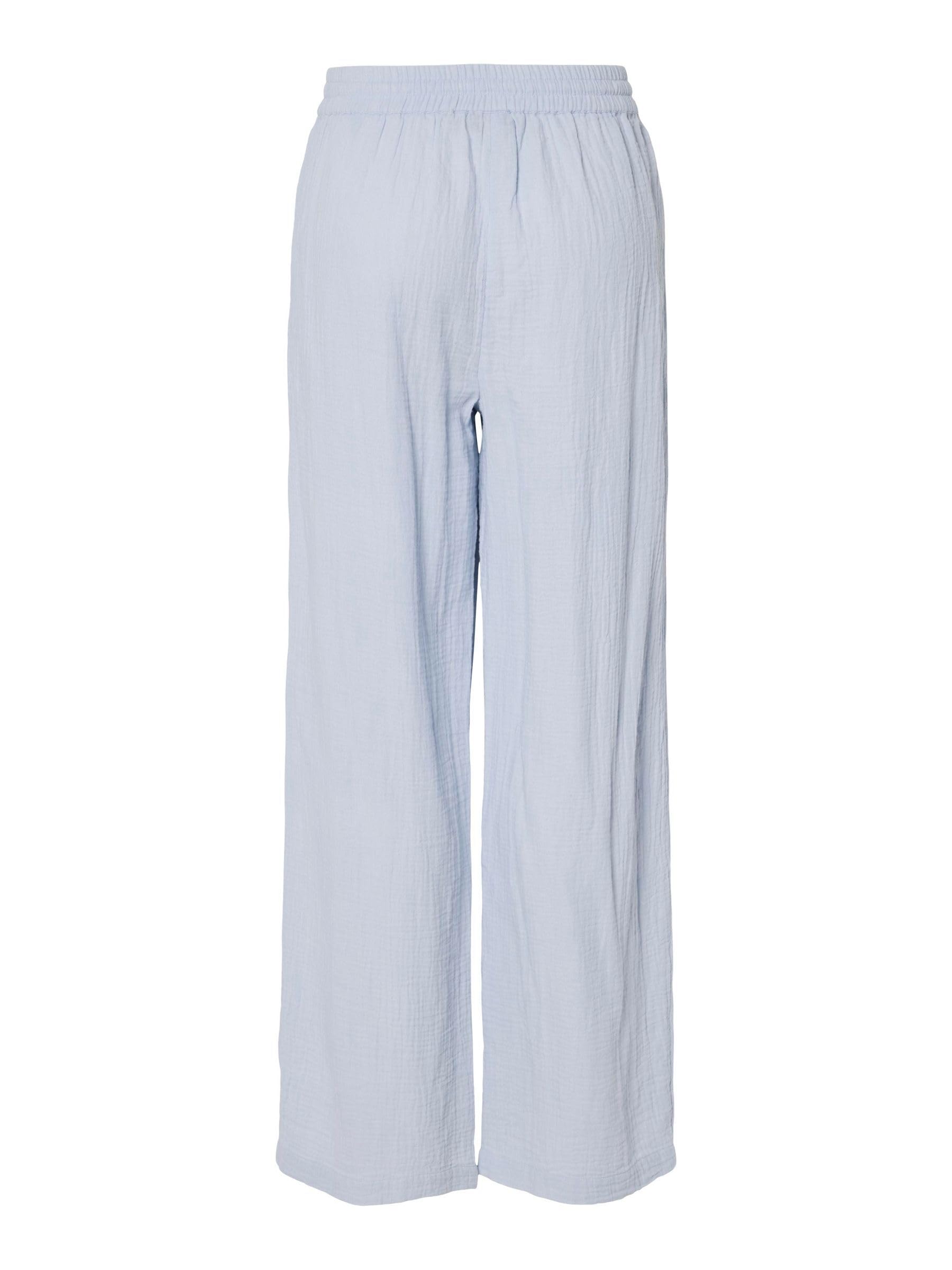 Pieces Pcsastina HW Wide Pants BC Pantaloni Donna Blu Cachemire