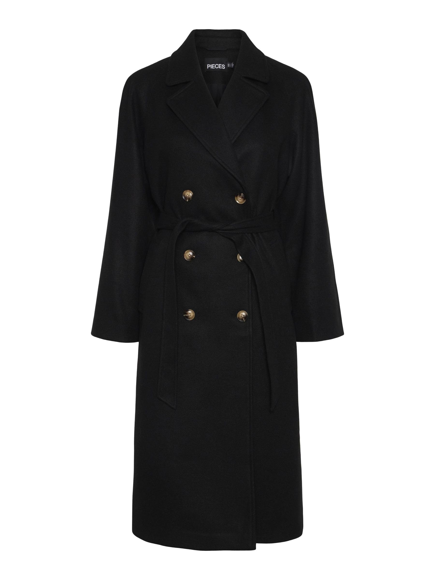 Pieces Pcmarbel cappotto donna taglia S lungo nero