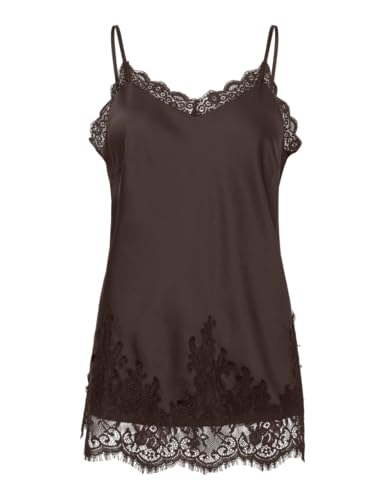 Pieces Pcjessa Long Singlet canottiera donna lunga pizzo