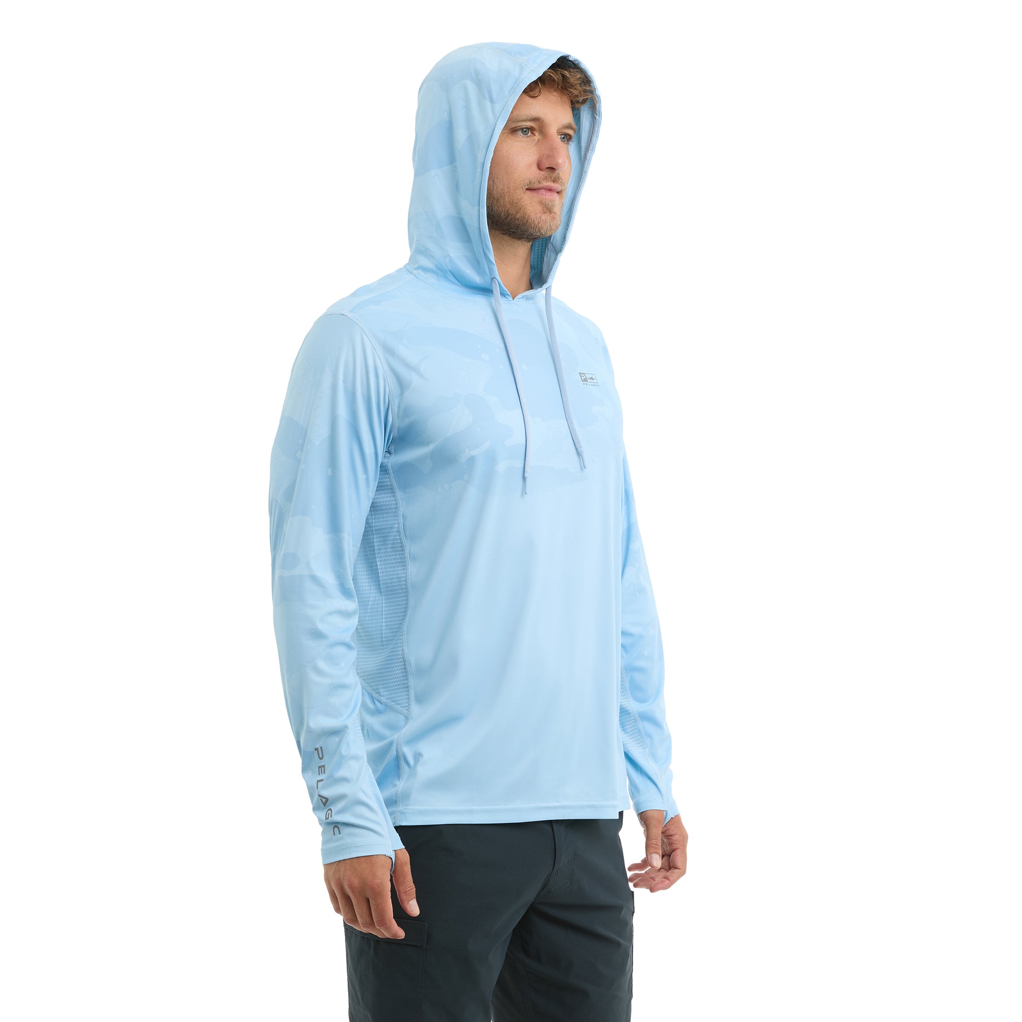 Pelagic Vaportek maglia pesca uomo light blue UPF 50+