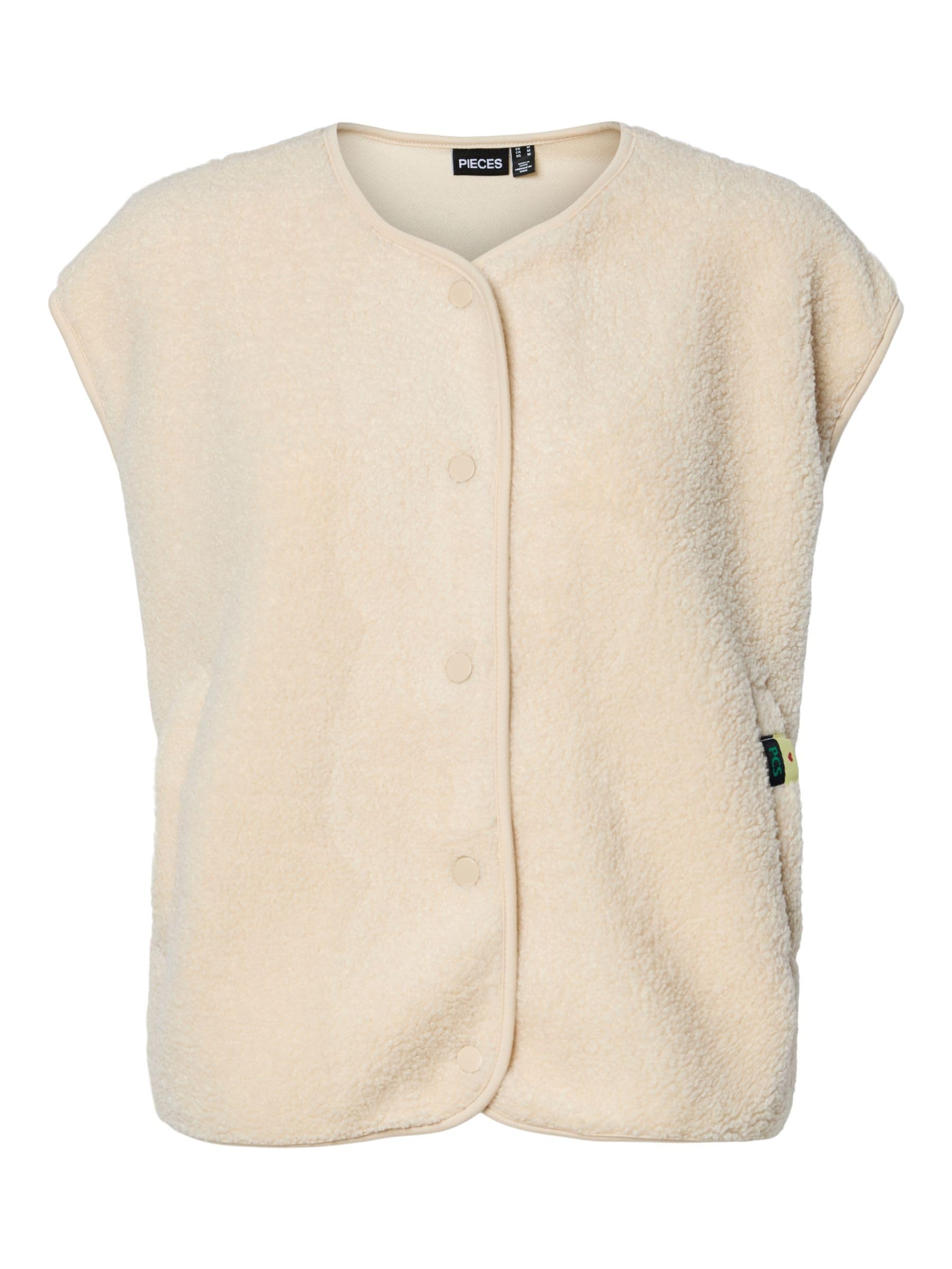 PIECES Pckatty Teddy gilet donna betulla S caldo