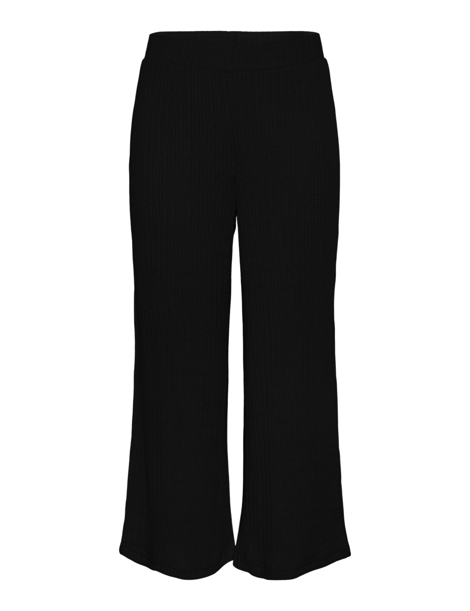 Pieces Pclena HW Cropped Pantaloni Nero Tessuto