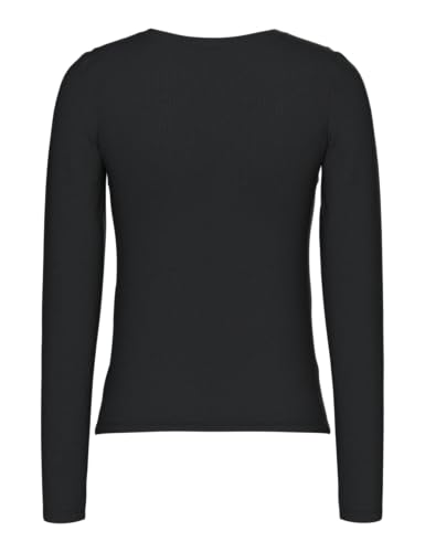 Pieces Pcmay LS Top Noos BC top S nero maniche lunghe