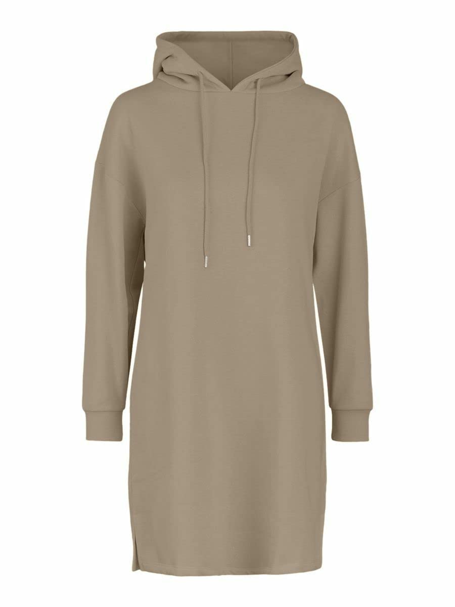 Pieces Pcchilli LS Sweat Dress Noos BC abito XS visone felpato