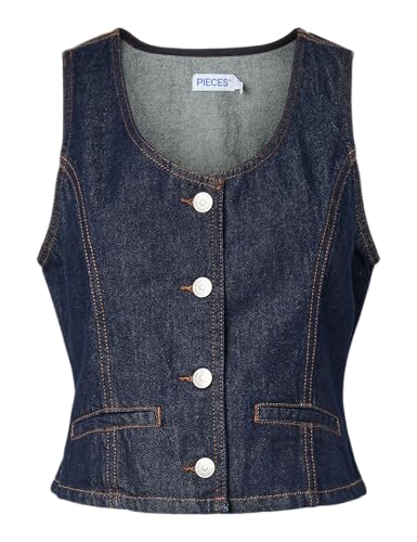 Pieces Pcpam Denim Vest gilet denim taglia S
