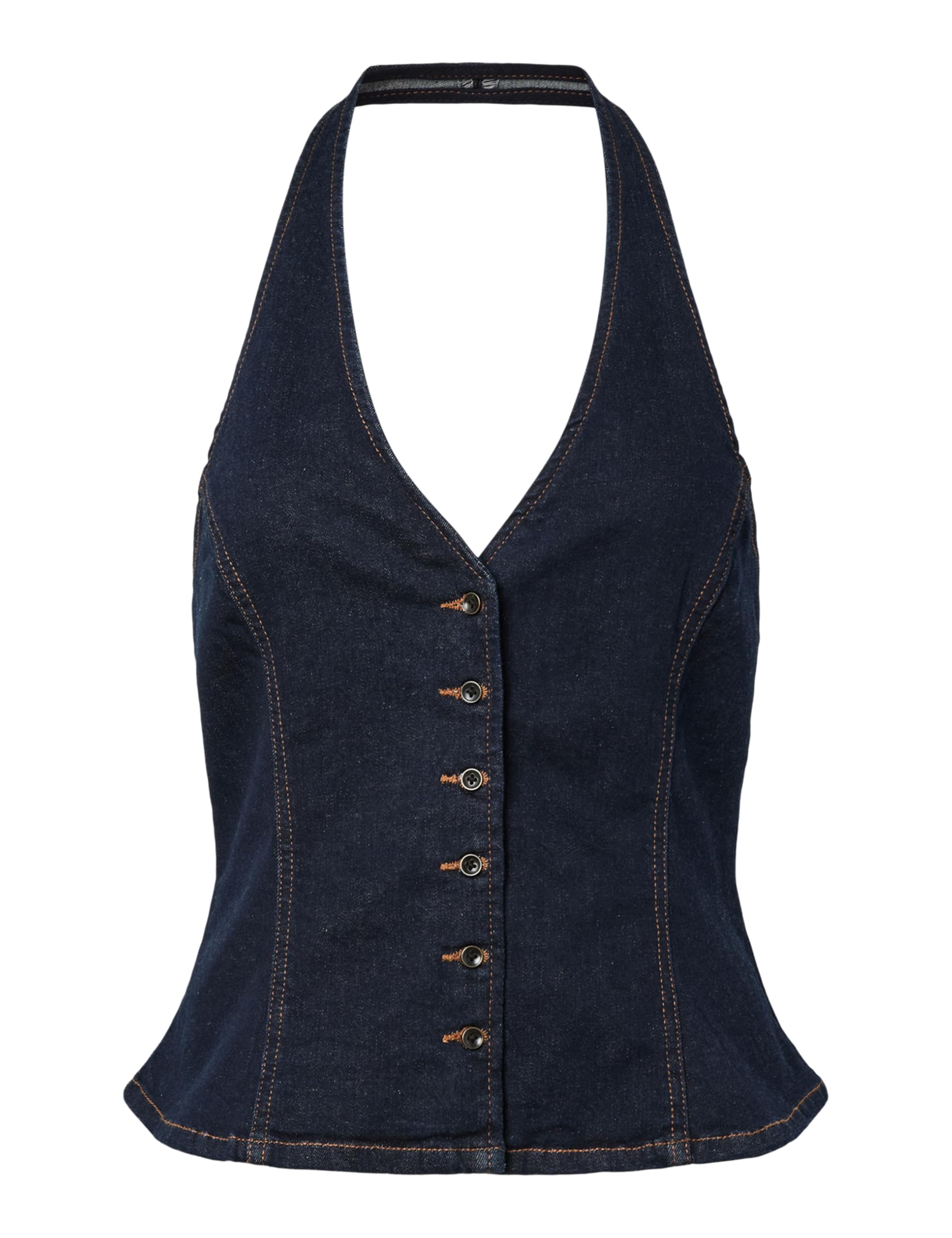 Pieces Pcdaisy Halterneck Top donna denim XS